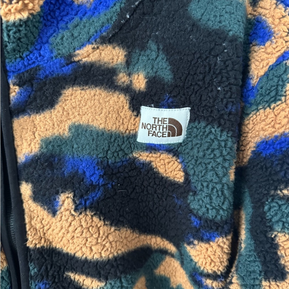 The North Face Men's Zip Up Sweater - Blue, Black, and Brown - Picture 3 of 8